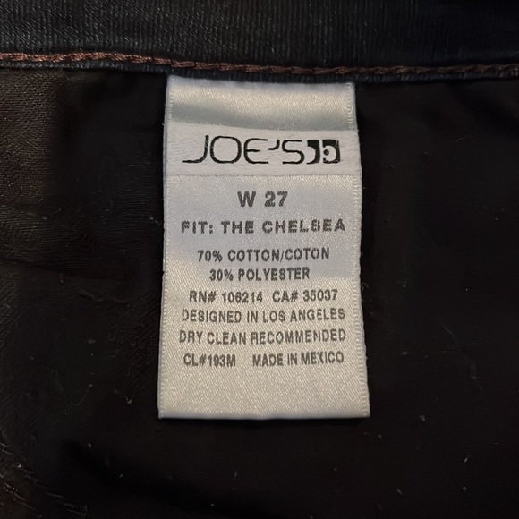 Joes Dark Wash Mid-Rise Skinny Jeans Size 27. Used but in great condition - Picture 4 of 5